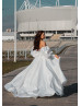 White Satin Minimalist Wedding Dress